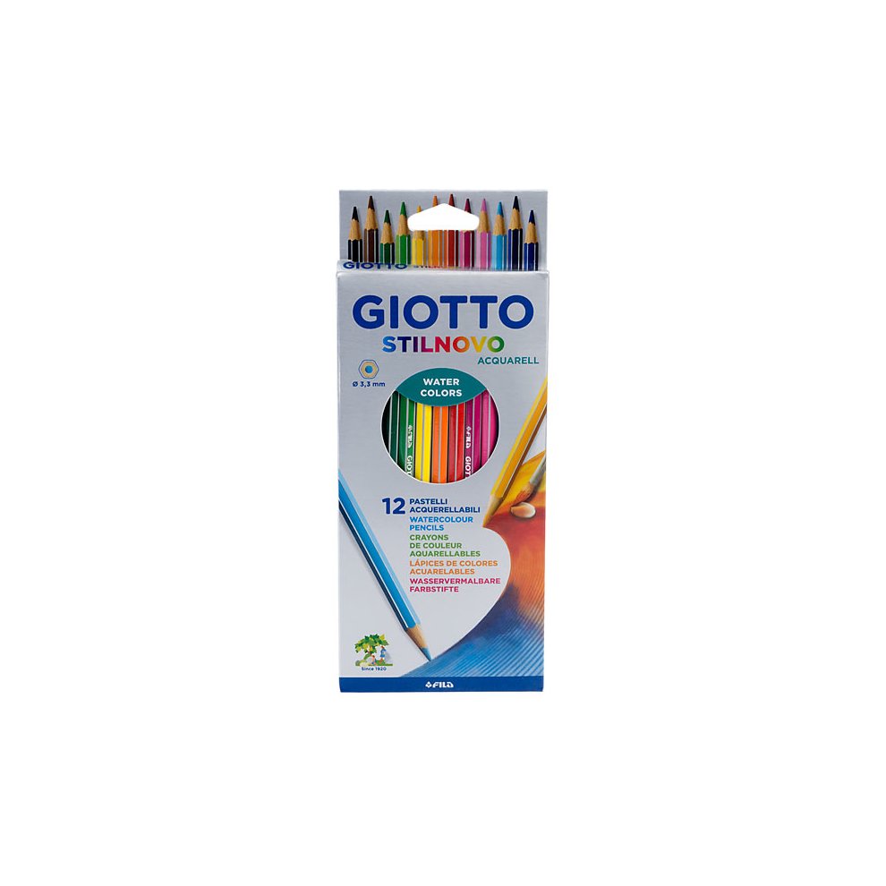 Crayon Aquarellable Giotto, Boite de 12 Stilnovo Aquarelle