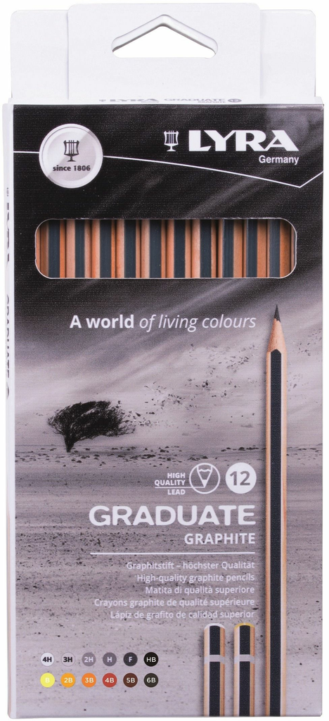 Crayon Graphite Lyra, Boite de 12 Dessin Art et Tech