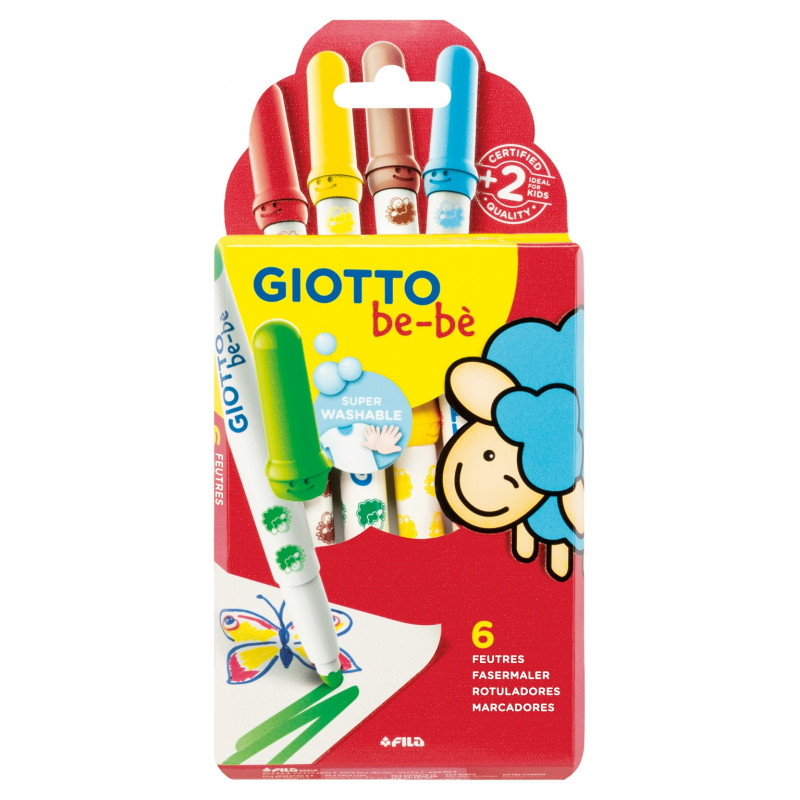 Feutres Giotto Bébé, Boite de 6 Maxi