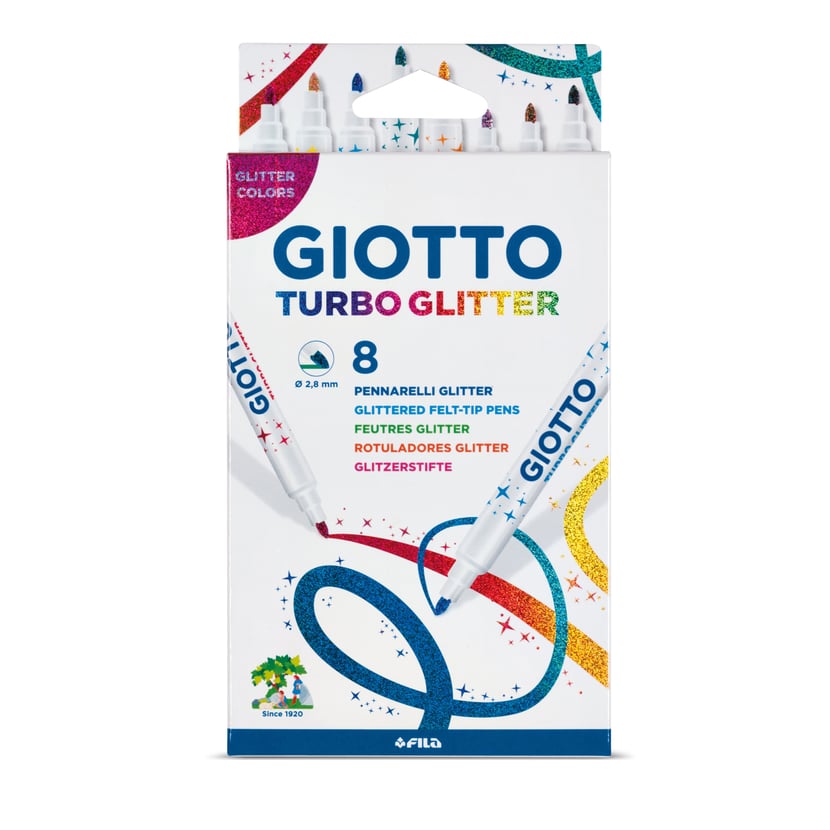 Feutres Giotto, Boite de 8 Turbo Glitter