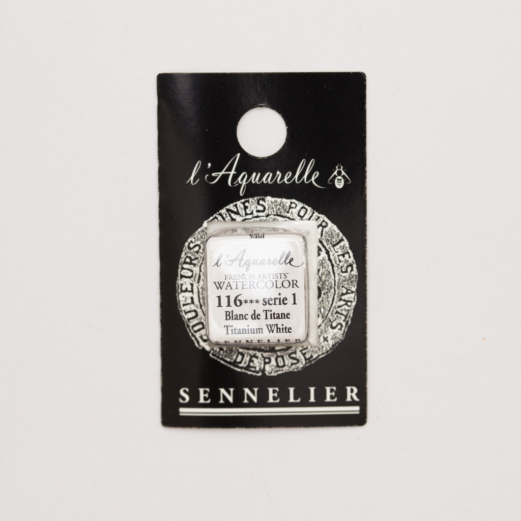Peinture Aquarelle Extra-Fine Sennelier, 116 Blanc de Titane S1 1/2 godet