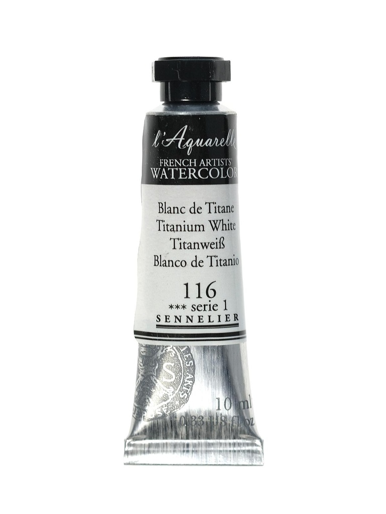 Peinture Aquarelle Extra-Fine Sennelier, 116 Blanc de Titane S1 10ml