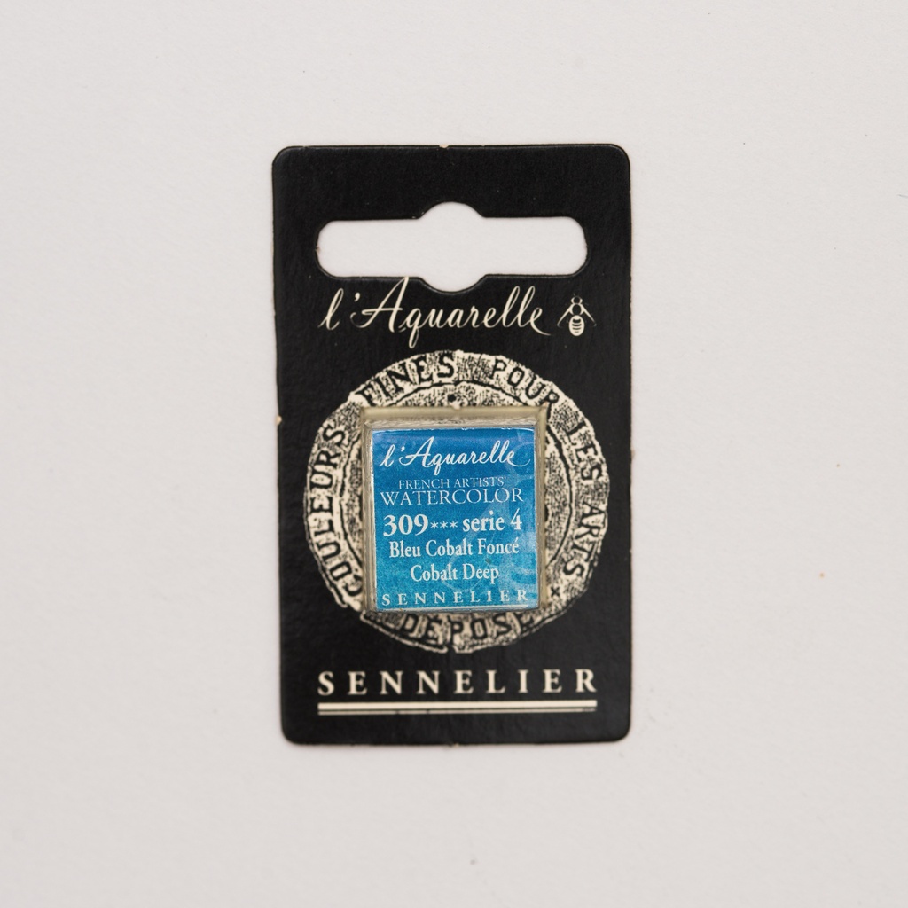 Peinture Aquarelle Extra-Fine Sennelier, 309 Bleu de Cobalt Foncé S4 1/2 godet