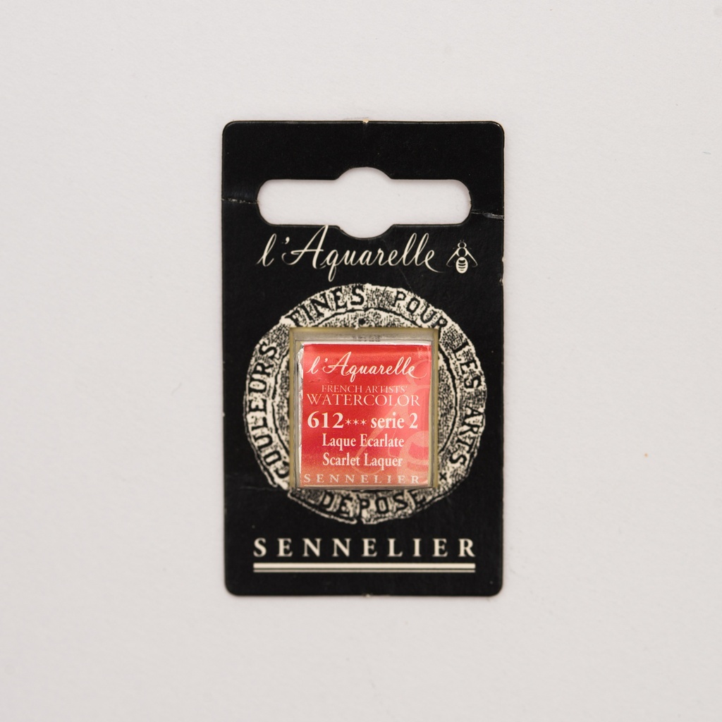 Peinture Aquarelle Extra-Fine Sennelier, 612 Laque Écarlate S2 1/2 godet