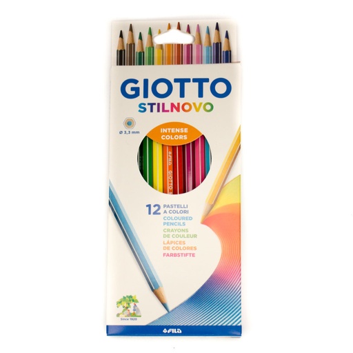 [F256500] Crayon de Couleurs Giotto, Boite de 12 Stilnovo