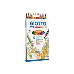[F225900] Crayon de Couleurs Giotto, Boite de 12 Stilnovo Maxi