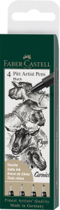 [167115] Feutre Pitt Art.Pen noir M/F/S/XS poc.4x