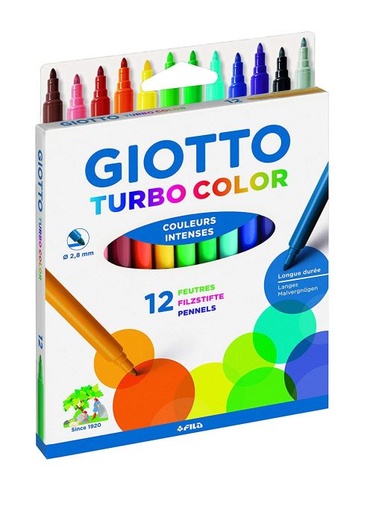 [F071900] Feutres Giotto, Boite de 12 Turbo Color