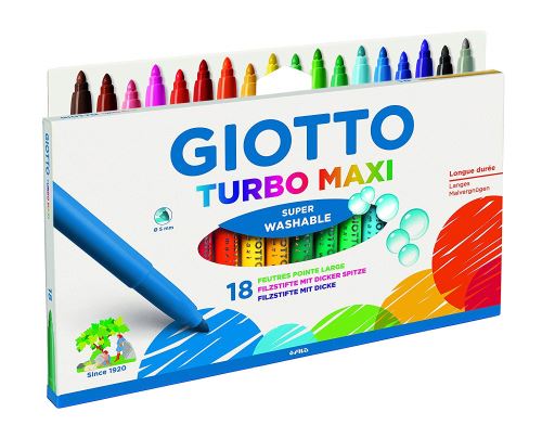 [F076500] Feutres Giotto, Boite de 18 Turbo Maxi