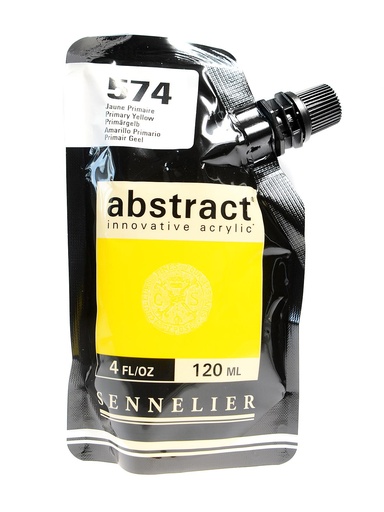 [N121121.574] Peinture Acrylique Sennelier - Abstract, 574 Jaune Primaire 120ml 120ml