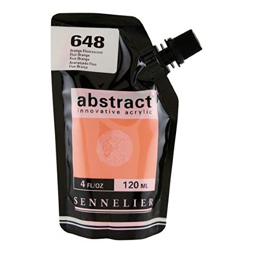 [N121121.648] Peinture Acrylique Sennelier - Abstract, 648 Orange Fluorescent 120ml 120ml