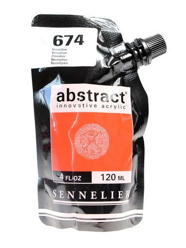 [N121121.674] Peinture Acrylique Sennelier - Abstract, 674 Vermillon 120ml 120ml